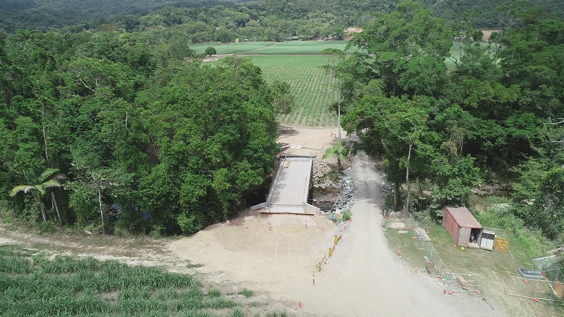 Drone photo of new Poletti Bridge