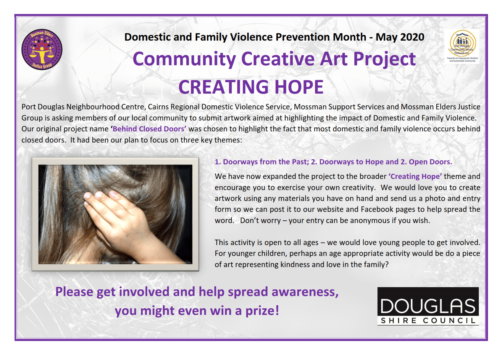 Domestic Violence Prevention Behind Closed Doors Art Project Poster