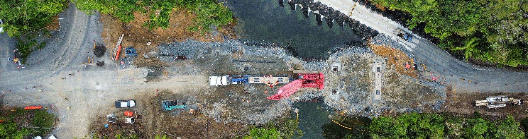 Piling complete at Noah Creek Bridge